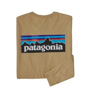 PATAGONIA Long-Sleeve P-6 Logo Shop Sticker Tee T Shirt Top